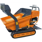 1100Lbs Track Dumper Self Loading Cart Track Barrow 208cc 6.5HP Gas Engine for Material Hauler, Garden Dump Cart, Landscaping, Farm and Construction, US Stock