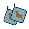 thumbnail image 1 of ""Caroline'S Treasures Winter Snowflake Norfolk Terrier Par De Agarraderas Bb3509Pthd 7.5Hx7.5W Multicolor"", 1 of 1