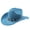 Blue, variant on Womens Mens Western Cowboy Hat Rolled Brim Outdoor Adventure Travel Riding Country Concert Rodeo Dress Up