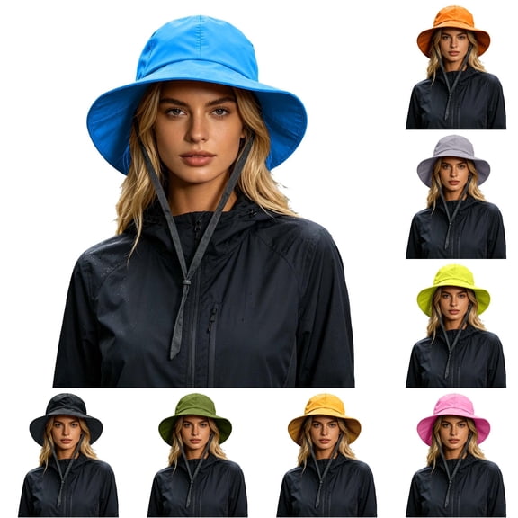 LIUYUNNN Hats Ladies Unisex Rain Hat Wide Brim Sun Hat For Outdoor Travel Hat, One Size
