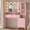 Pink, variant on Plonmago Makeup Vanity Desk with Lights Mirror and 10 LED Light Bulbs, Large Vanity Table with Charging Station, 5 Drawers, Nightstand and Storage Shelves, White & Gold
