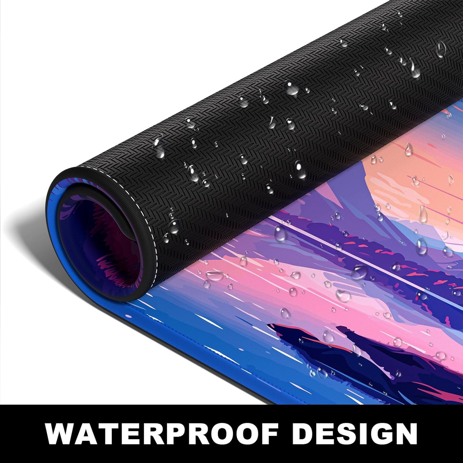 Large Mouse Pad, Desk Pad, XXL XL Extended Gaming Mouse Pad, Desk Mat for Office & Home, Long Keyboard Mat, Huge Mouse Pad, Desktop Full Cover 35.5 x 15.7 Inches, Anime Tranquil Sakura Lake