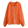 thumbnail image 5 of Zip Up Hoodies Women 2026 Spring Casual Long Sleeve Sweatshirts Fall Winter Track Jackets with Pockets Orange L, 5 of 5