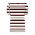 thumbnail image 3 of Tops for Women Summer Casual Ruffle Trim Sleeve Square Neck T Shirts, 3 of 5