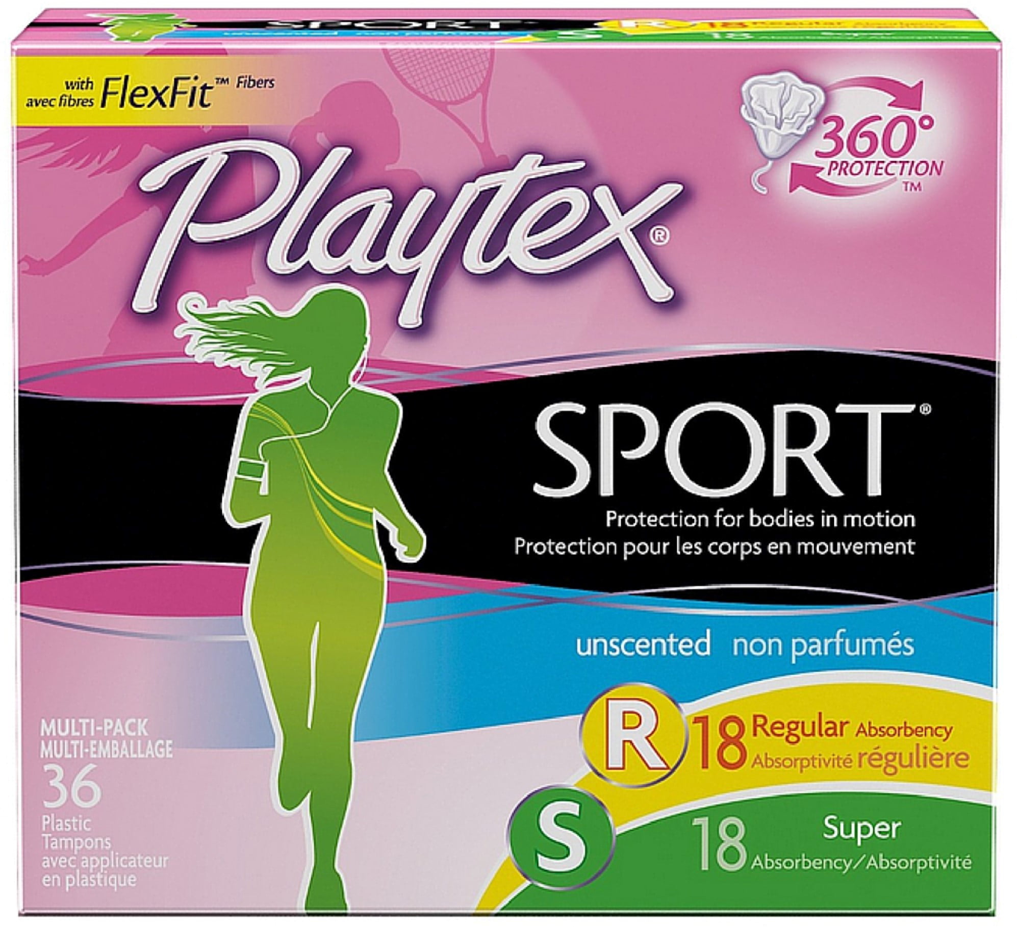 Compact Carry All Playtex Sport Purse Pak Includes 3 Tampons 2 Reg /& 1 Super