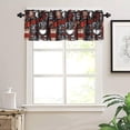 thumbnail image 3 of Abstract Coffee Theme Valance Curtain Modern Red Brown White Coffee Shop Rod Pocket Valance Window Treatments 1 Panel Short Curtains for Kitchen Living Room Decor 54 x 18 in, 3 of 5