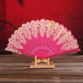 thumbnail image 3 of Airle Hand Held Fan Embroidered Hot Stamping Chinese Style Art Craft Multipurpose Photography Props Exquisite Pattern Dance Retro Folding Hand Fan for Wedding, 3 of 8