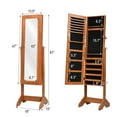 thumbnail image 2 of Gymax Lockable Jewelry Cabinet Armoire Standing Jewelry Holder Organizer with Mirror, 2 of 10