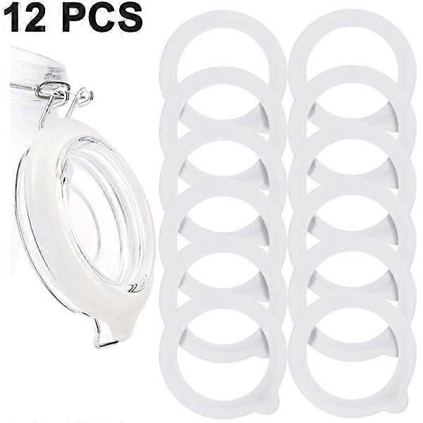 12 Pieces Silicone Jar Seals Silicone Replacement Gaskets for Airtight Seal Silicone Sealing Rings for Jar to Keep Regular