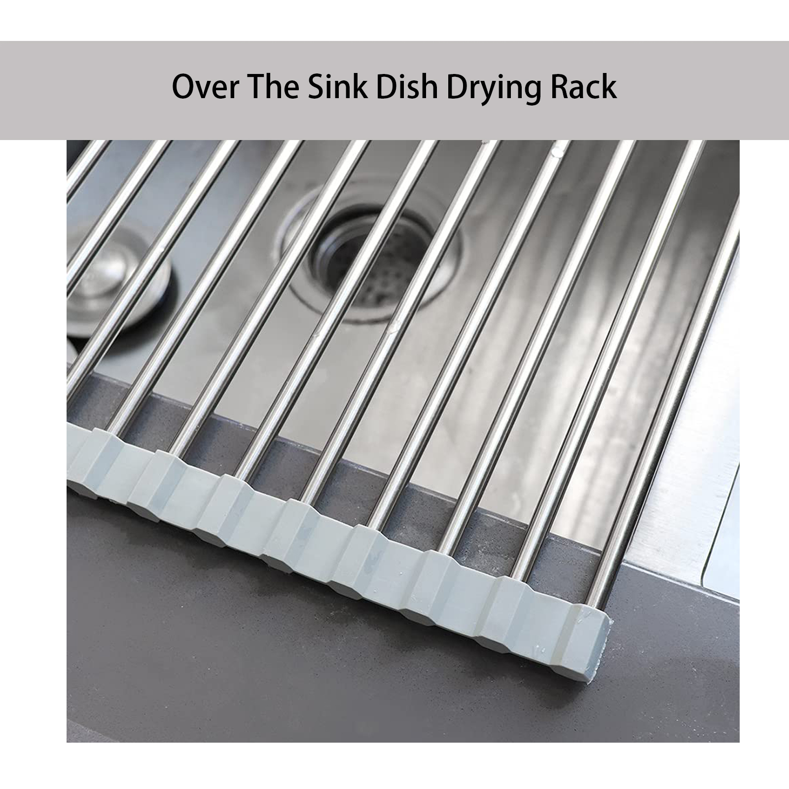 Buy Over The Sink Dish Drying Rack, Roll Up Dish Drying Rack Kitchen ...