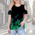 thumbnail image 2 of DeHolifer Girls Shirt Short Sleeve T-Shirts Off Shoulder Tops Cotton Tees Summer Tshirts for Kids 3-12 Years, 2 of 8