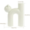 thumbnail image 3 of CNKOO Cat Shape Vase Cute Kitty Flower Vase Decorative Floral Pipe Shape Plant Vase Ceramic Desktop Vase(Beige), 3 of 7