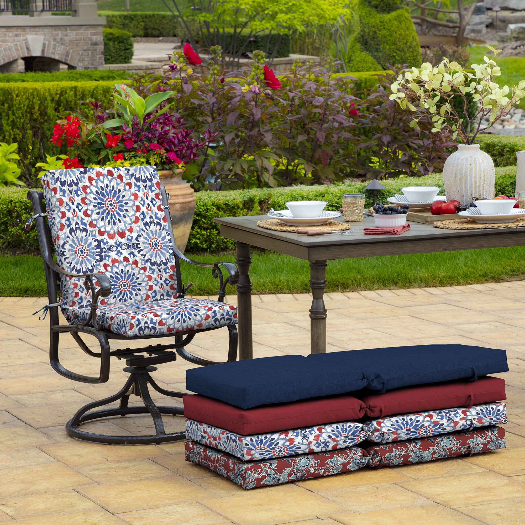 ARDEN Outdoor Dining Chair Cushion 20 x 20, Water Repellent, Fade Resistant 20 x 20, Clark Blue