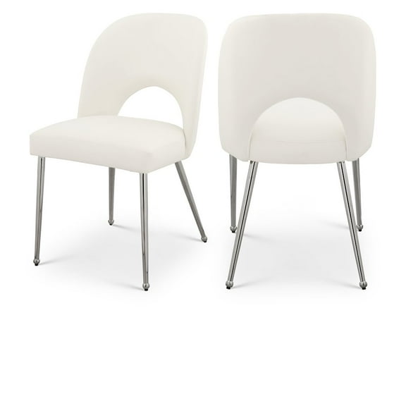 Meridian Furniture Logan Cream Vegan Leather Dining Chair (Set of 2)