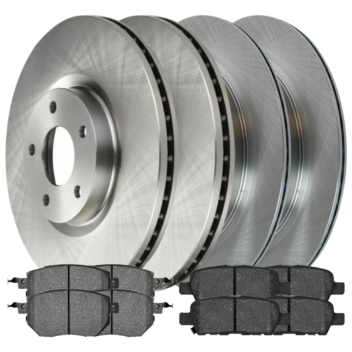 AutoShack Front and Rear Brake Rotors and Ceramic Pads Kit Replacement for 2009 2010 2011 Nissan