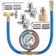 thumbnail image 1 of R134a Refrigerator Freon Recharge Hose Kit, R134a Ac Refrigerant Charging Hose Gauge, Piercing Valv-A Edition, 1 of 5