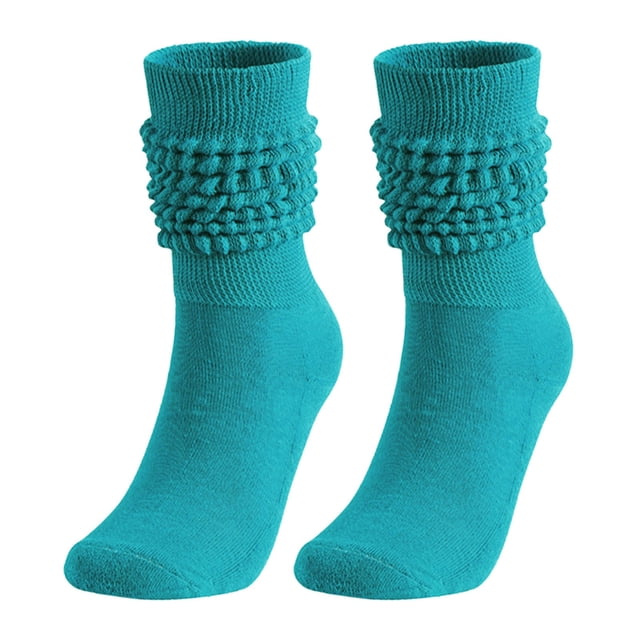 Baberdicy Unisex Bubble Socks - Textured Crew Length - Lightweight Cotton - Retro Casual Style - Multi-Pack Deal - Medium High Tube Bubble Socks Fashionable And Versatile Blue 3,One Size