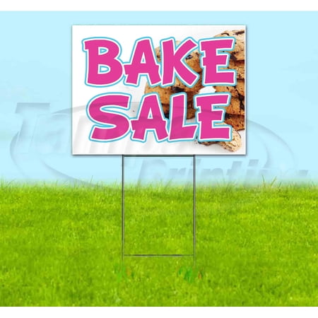 Bake Sale Cookies (18 x 24 ) Yard Sign Includes Metal Step Stake
