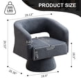 thumbnail image 3 of CRERIYO 360° Swivel Barrel Accent Chairs Set of 2, Oversized Soft Teddy Velvet Armchairs for Living Room and Bedroom, Blue, 3 of 13