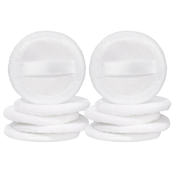 10-Pack Round Velvet Powder Puffs – Reusable Compact Makeup Sponges for Setting Powder, Blush & Foundation, Soft & Washable Application Pads