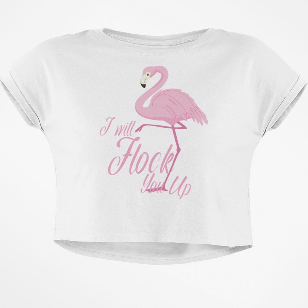 Flamingo Je Vais Te Flopper Junior Crop Top Boxy T-Shirt