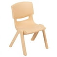 thumbnail image 2 of Natural Plastic Stackable School Chair with 12" Seat Height - Preschool Chair, 2 of 11