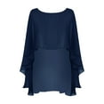 thumbnail image 6 of Miaeowve Women Soft Sheer Chiffon Bolero Shrug Wedding Capes Shawl Wrap for Bridesmaid Dress Cover Up Navy Blue One Size, 6 of 7