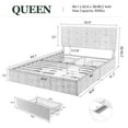 Amolife Queen Size Platform Bed Frame with Headboard and 4 Storage