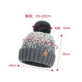 thumbnail image 3 of HomeDM Unisex Slouchy Beanie Hat with Faux Fur Pom Stripe Winter Warm Knit Hats Men and Women Soft Beanie Cap Outdoor Black, 3 of 4