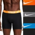 thumbnail image 2 of Men's Nike 3-Pack Dri-FIT Essential Microfiber 6" Boxer Briefs Color: B Blue Grey Orange Size: M, 2 of 2