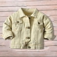 thumbnail image 2 of NOKIO Girls Trendy Denim Jacket With Sleeves Toddler Girl Lightweight Autumn Jacket Baby Boys Girls Denim Jacket Kids Toddler Button Down Jeans Jacket Top Coat Outerwear Casual Clothes, 2 of 7