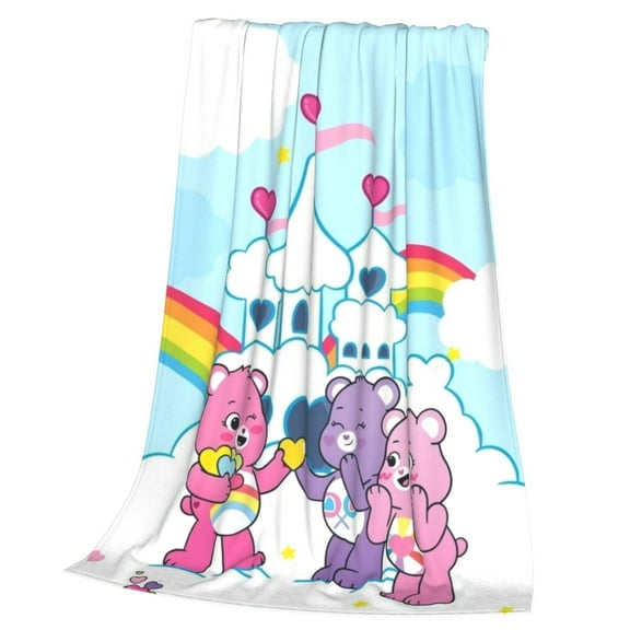 Care Bears Throw Blanket Cozy Plush Lightweight Warm Fuzzy Flannel Blanket Air Conditioning Blanket for Couch Sofa Bed Home Decor Gift 50x40