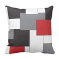 thumbnail image 1 of ABPHQTO Bachelor Color Rojo Negro Gris Blanco Patrón Funda de Almohada Moderna 45x45 cm, 1 of 1