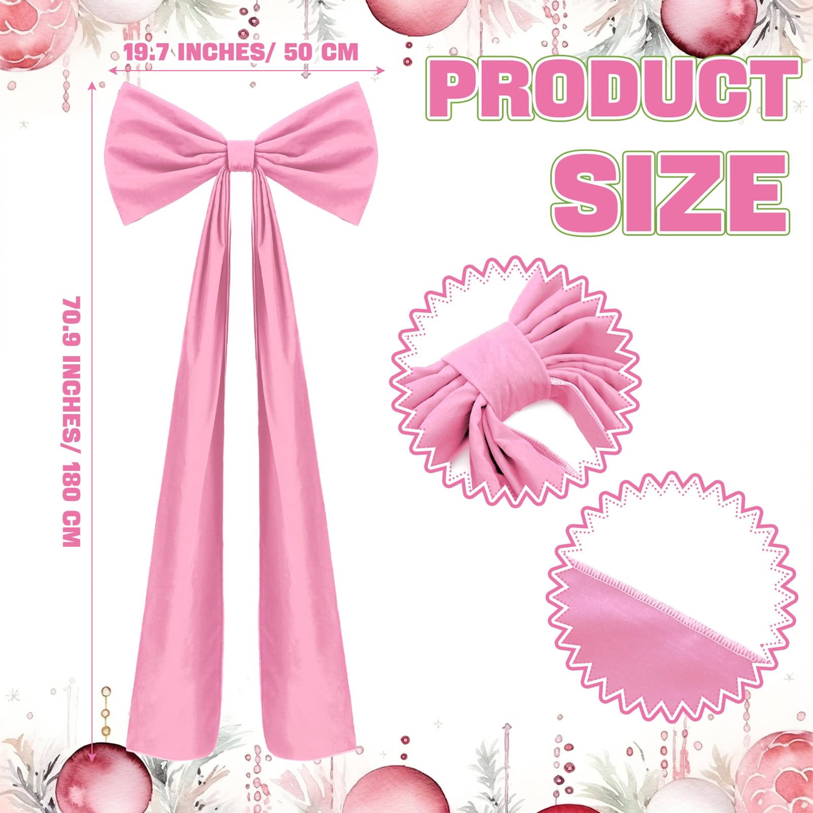 Dserfhy 71 Inches Christmas Extra Large Velvet Bow Giant Xmas Tree Toppers Bows for Home Wreath Wall Backdrop Birthday Wedding Party Decoration