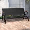thumbnail image 2 of Dextrus 3-Person Outdoor Glider Bench, Patio Double Swing Rocking Chair Loveseat w/Powder Coated Steel Frame for Backyard Garden Porch, Black, 2 of 10