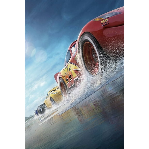 Cars 3 Fantasy Action Wall Poster - 12x18 Inch Laminated Poster - Stunning Detail and Bold Colors