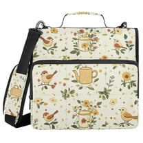 FORMRS Zipper Binder with Shoulder Strap 1.5-inch Ring 500 Sheet Capacity File Bag, Birds Sunflowers