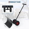 thumbnail image 2 of Bingirl 30-Inch Wide Driveway Snow Shovel Pusher with Wheels - Ergonomic Design, Adjustable Angle and Height Handle for Sidewalk Snow Removal, Double Rod, 2 of 8