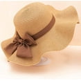 thumbnail image 7 of Kids Girl Summer Straw Hat Foldable Wide Brim Cap Sun Visor Hats Sun Protection Beach Hats Bowknot Floppy Cap, 7 of 7