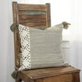 thumbnail image 4 of Ivory Taupe Accent Stitch Color Block Throw Pillow, 4 of 8