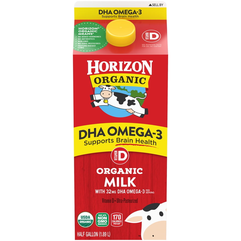 Horizon Organic Vitamin D DHA Whole Milk, Half Gallon