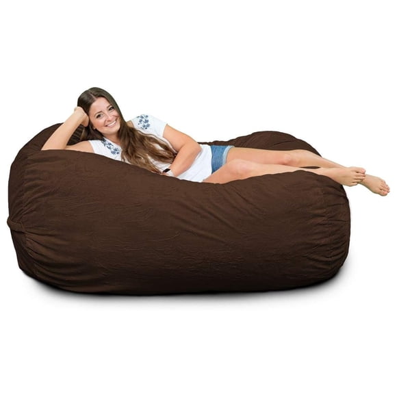 Ultimate Sack Lounger Bean Bag Chair Oversized Comfy Loveseat, Brown Suede