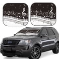 thumbnail image 1 of Honeii Piano Keys With Musical Notes Print Foldable Car Sun Shade for Windshield, 2-Piece UV Protection Shade, Protects Car Interior, Ideal for Cars, Trucks, SUVs-Large, 1 of 6