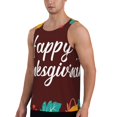 thumbnail image 2 of Fuzoiu Happy Thanksgiving Print Men's Workout Tank Tops,Sleeveless Gym Shirt Quick Dry,Fitness Bodybuilding T-Shirt,Muscle Athletic Workout Tee-X-Large, 2 of 7