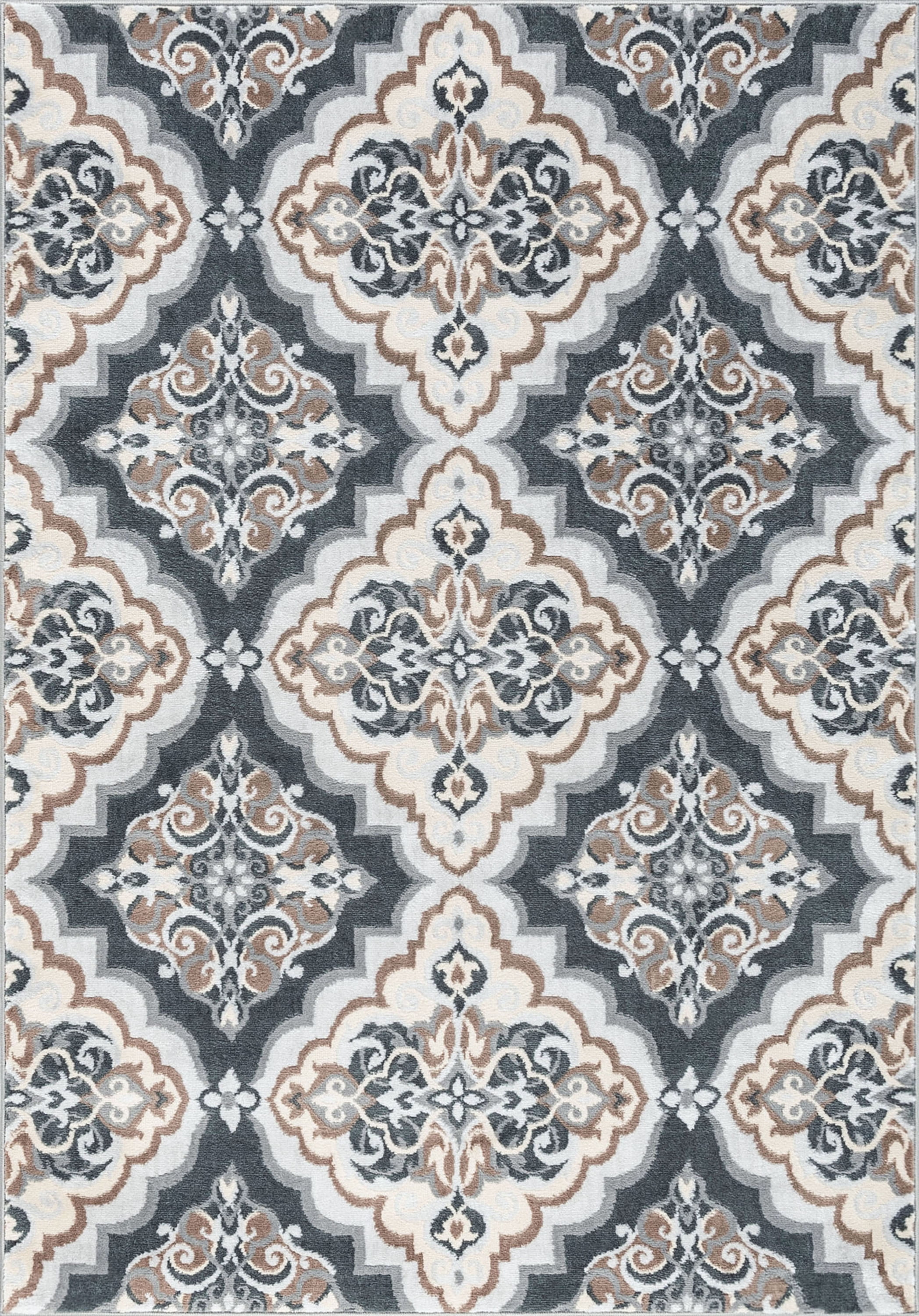 Madison Traditional 5' x 7' Gray Polypropylene Indoor Area Rug