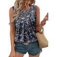 thumbnail image 4 of KISSMODA Women Summer Tank Tops Round Neck Sleeeveless Folded Front Tunic Casual Outfit 2025 Basic Loose Shirts, 4 of 6