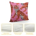 thumbnail image 4 of JEUXUS  Pink Tigers Pillow Covers Decorative Throw Pillowcase Square Couch Cushion Cover for Home Decor Sofa Living Room Bed Car Sofa, 4 of 5