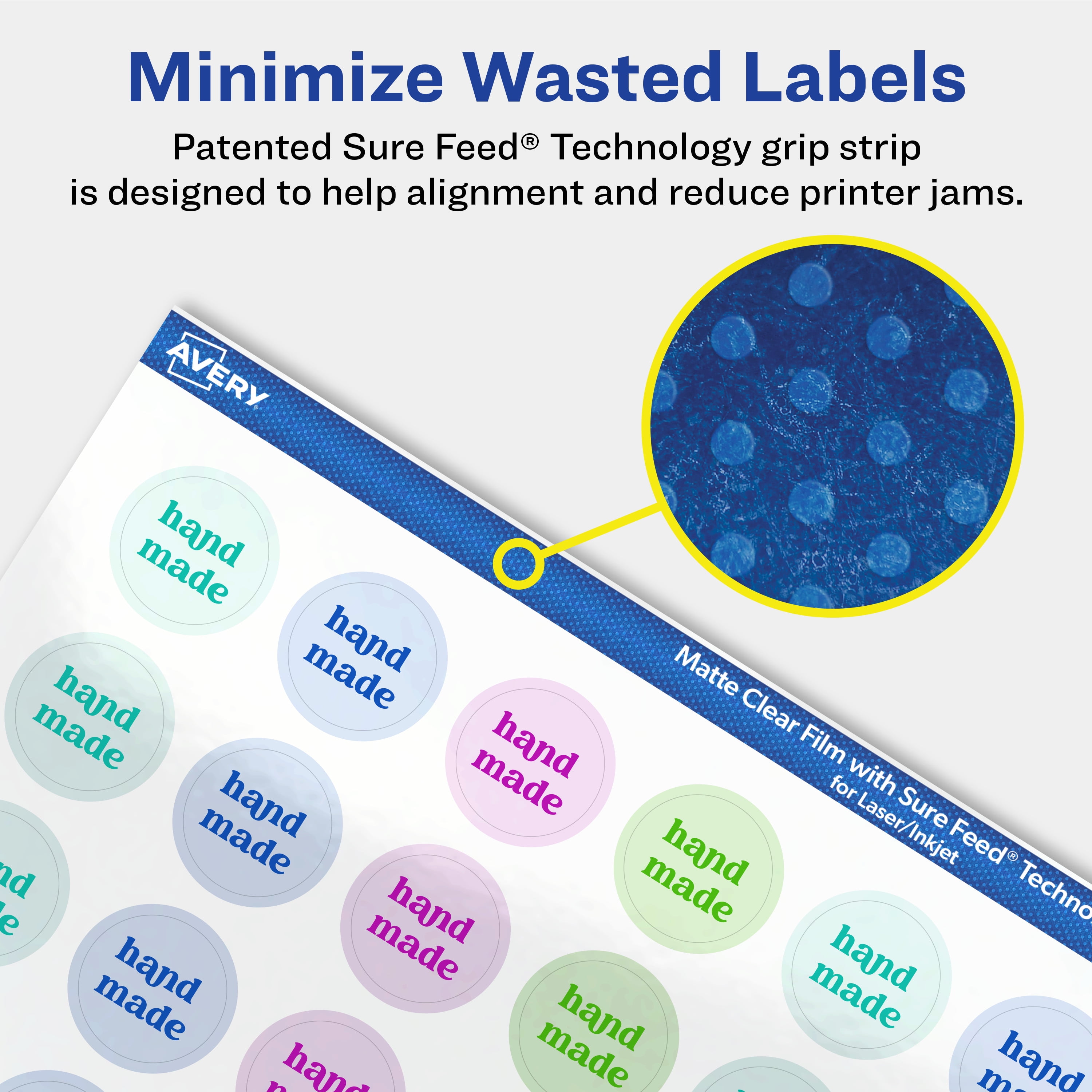 Avery Matte Clear Round Labels, 3/4" Diameter, 4,000 Total