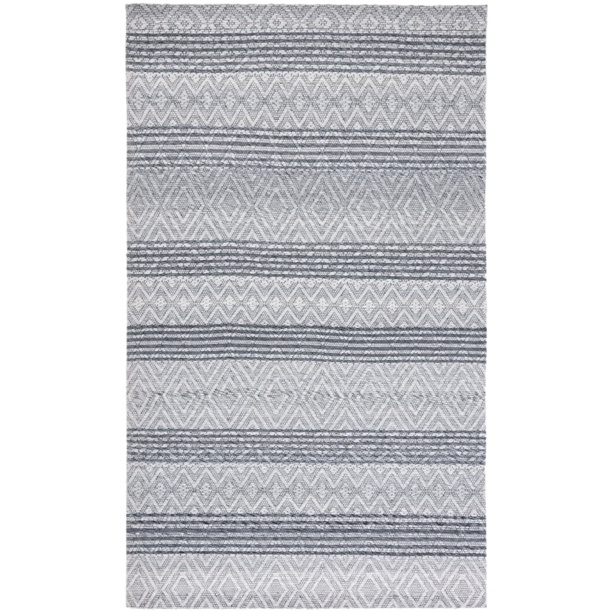 SAFAVIEH Marbella Fisher Striped Area Rug, Ivory/Grey, 4' x 6'