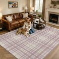 thumbnail image 4 of Washable Area Rugs 5x7 FT Buffalo Plaid Rugs for Living Room Non-Slip Non-Shedding Low-Profile Rectangle Dusty Rose Pink Farmhouse Gingham Striped Large Rug Carpet for Bedroom Dining Room Home Decor, 4 of 8